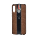 Back Case Cloth Pattern with ring for Huawei P30 Lite Brown - Θήκη προστασίας με δαχτυλίδι στην πλάτη Καφέ - OEM - Image 1