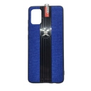 Back Case Cloth Pattern with ring for Samsung A71 Blue - Θήκη προστασίας με δαχτυλίδι στην πλάτη Μπλε - OEM - Image 1