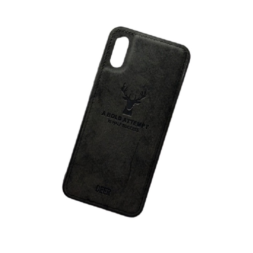 DEER CLOTH BACK CASE FOR SAMSUNG GALAXY A02 - BLACK