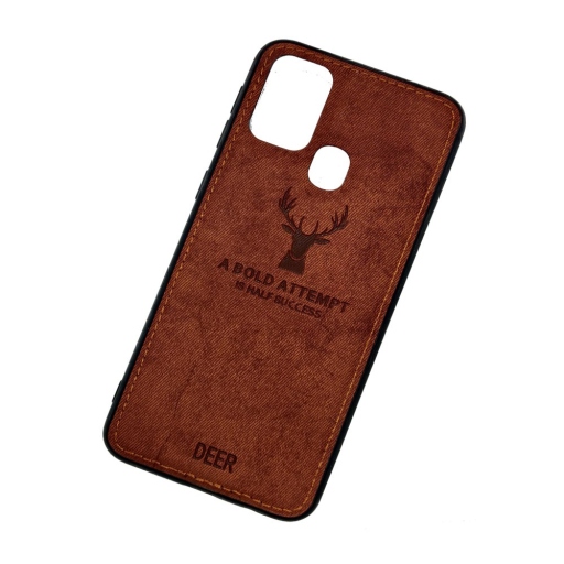 DEER CLOTH BACK CASE FOR SAMSUNG M21- BROWN