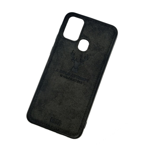 DEER CLOTH BACK CASE FOR SAMSUNG M31- BLACK