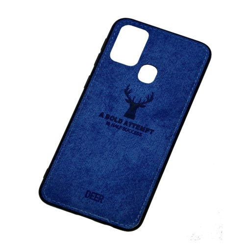 DEER CLOTH BACK CASE FOR SAMSUNG M31 - BLUE