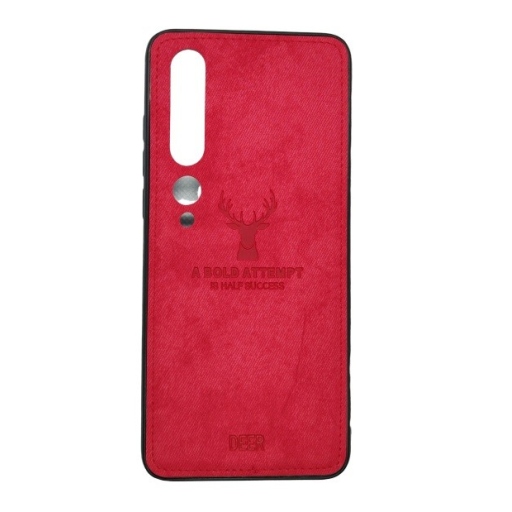 DEER CLOTH BACK CASE FOR XIAOMI Mi 10 - RED