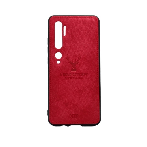 DEER CLOTH BACK CASE FOR XIAOMI Mi NOTE 10 PRO - RED