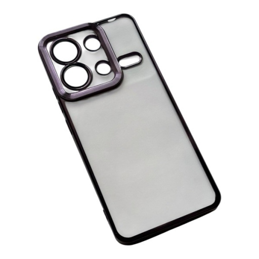 Διάφανη Θήκη Σιλικόνης για Redmi Note 13 4g με Μωβ Πλαίσια