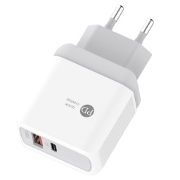 Φορτιστής Οικιακός Xnous QC20 USB 3 - PD 20W Λευκός