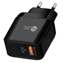 Φορτιστής Οικιακός Xnous QC20 USB 3 - PD 20W Μαύρος - Image 1