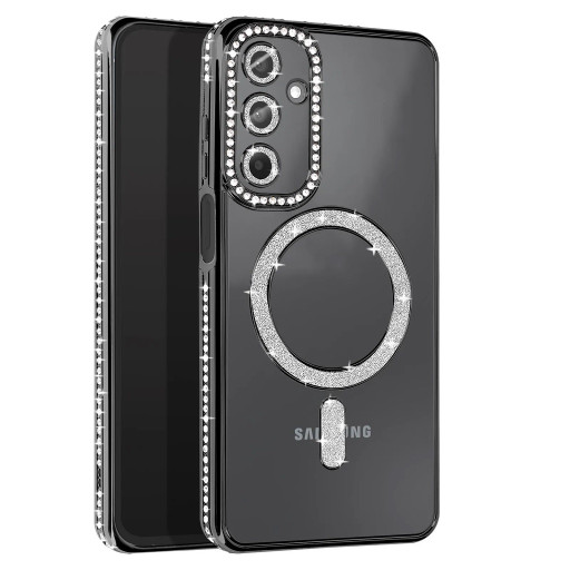 Samsung Galaxy A17 Θήκη Glitter & Strass με Μαύρα Πλαίσια