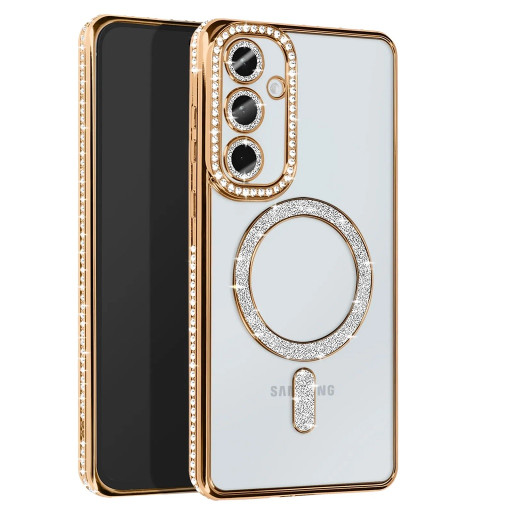 Samsung Galaxy A17 Χρυσαφί Θήκη Glitter & Strass Style