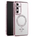 Galaxy A56 Θήκη Σιλικόνης με Glitter - Strass Rose - Image 1