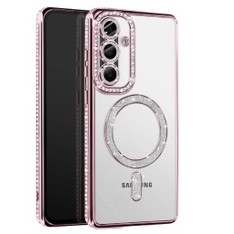 Galaxy A56 Θήκη Σιλικόνης με Glitter - Strass Rose
