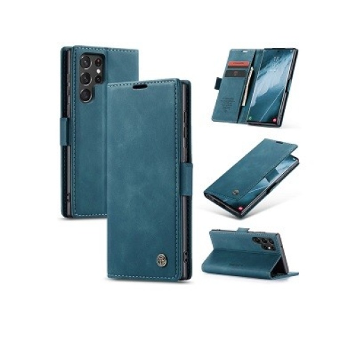 Galaxy S22 Ultra Δερμάτινη Θήκη Book Μαγνητική Green