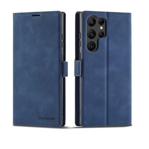 Galaxy S24 Ultra Δερμάτινη Θήκη Μαγνητική Blue Case