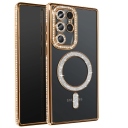 Samsung Galaxy S25 Ultra Θήκη Σιλικόνης με Glitter - Strass Gold - Image 1