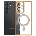 Samsung Galaxy S25 Ultra Θήκη Σιλικόνης με Glitter - Strass Gold - Image 2