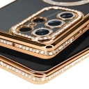 Samsung Galaxy S25 Ultra Θήκη Σιλικόνης με Glitter - Strass Gold - Image 4