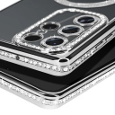 Galaxy S25 Ultra Θήκη Σιλικόνης με Glitter - Strass Silver - Image 4