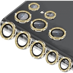Galaxy S25 Ultra Χρυσαφί Glitter Camera Strass Gold