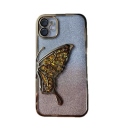 iPhone 11 Glitter Case Butterfly - Θήκη Σιλικόνης με Προστασία Κάμερας Gold - Image 1