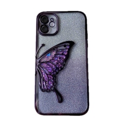 iPhone 11 Glitter Case Butterfly - Θήκη Σιλικόνης με Προστασία Κάμερας Purple