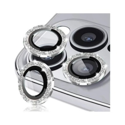 iPhone 11 Pro Προστασία Κάμερας Ασημί Strass - Camera Protector Ring Silver