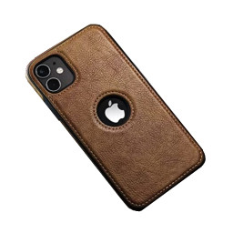 iPhone 12 Θήκη από Οικολογικό Δέρμα - Leather Case Καφέ