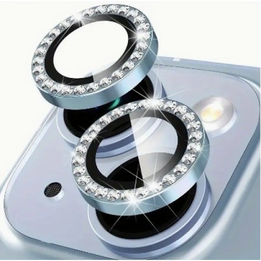iPhone 12 Mini Προστασία Κάμερας Στρας Γαλάζια - Camera Protector Ring Lens Blue