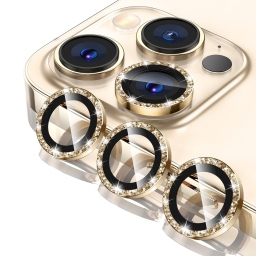 iPhone 12 Pro Max Προστασία Κάμερας Gold Strass Lens