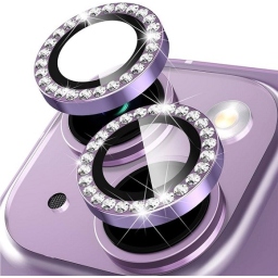 iPhone 12 Προστασία Κάμερας Στρας Μωβ - Camera Protector Ring Lens Purple