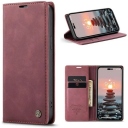 iPhone 12 Θήκη Δερμάτινη Μαγνητική Book CaseMe Plum - Image 2