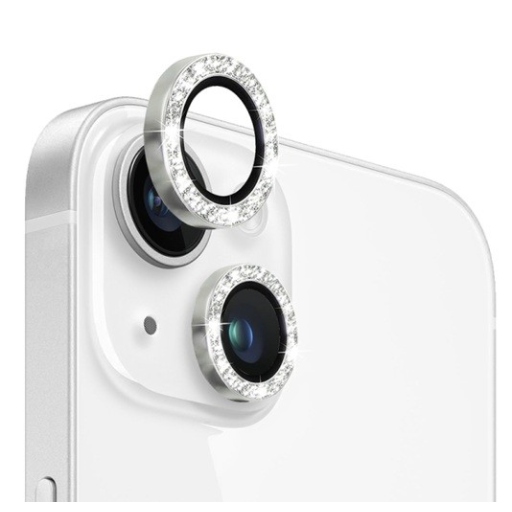 iPhone 13 Mini Προστασία Κάμερας Silver Strass Lens