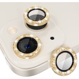 iPhone 13 Προστασία Κάμερας Gold Glitter Lens
