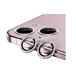 iPhone 14 Plus Προστασία Κάμερας Ροζ Strass - Camera Protector Ring Pink-Purple