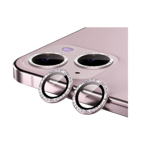iPhone 14 Plus Προστασία Κάμερας Ροζ Strass - Camera Protector Ring Pink-Purple