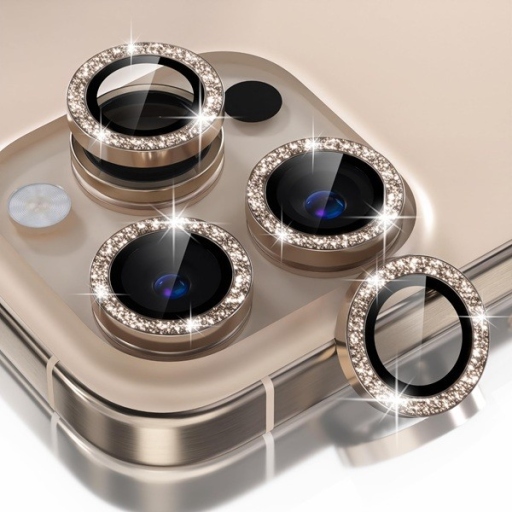 iPhone 14 Pro Max Προστασία Κάμερας Gold Strass Lens