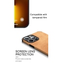 iPhone 14 Θήκη Προστασίας Κινητού - Mobile Back Case Leather Lampskin Shockproof Grey - Image 2