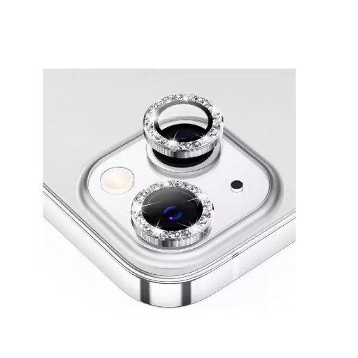 iPhone 15 Plus Ασημί Προστασία Κάμερας Silver Strass