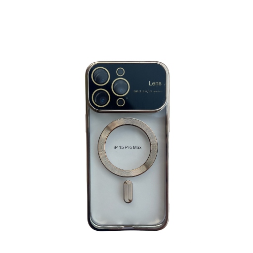 iphone 15 Pro Max MagSafe Θήκη με Προστασία Κάμερας - Silicone Case Camera Lens Protection Gold
