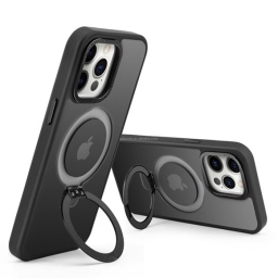 iPhone 15 Pro Max Θήκη MagSafe Black με Ring Stand
