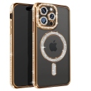 iPhone 15 Pro Max Θήκη Magsafe Glitter-Strass Gold - Image 1