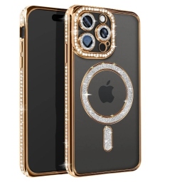 iPhone 15 Pro Max Θήκη Magsafe Glitter-Strass Gold