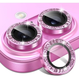 iPhone 16 Plus Προστασία Κάμερας Pink Glitter Lens