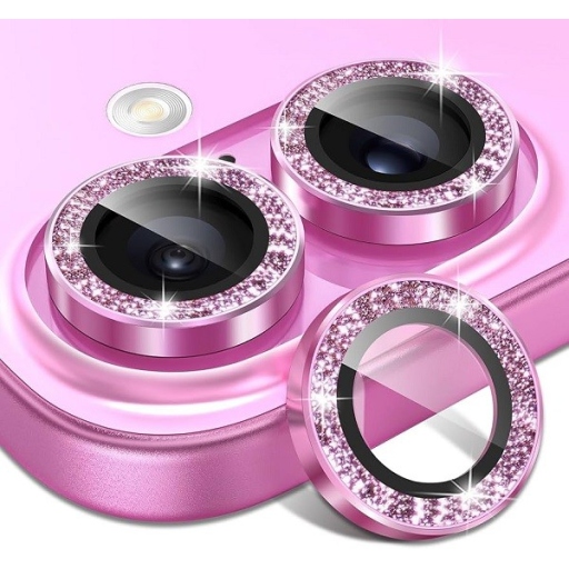 iPhone 16 Plus Προστασία Κάμερας Pink Glitter Lens