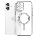 iPhone 16 Plus Θήκη Ασημί Magsafe Glitter - Strass - Image 1