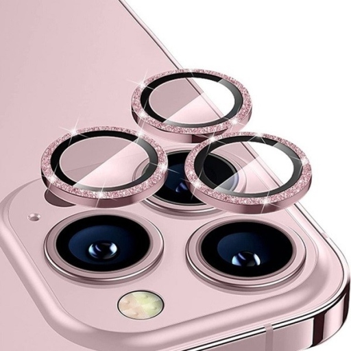 iPhone 16 Pro Max Προστασία Κάμερας με Στρας - Ροζ