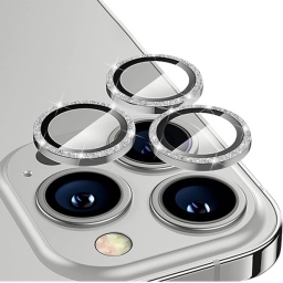 iPhone 16 Pro Max Προστασία Κάμερας με Στρας - Ασημί