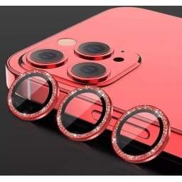 iPhone 16 Pro Max Προστασία Κάμερας με Στρας - Red