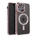 iPhone 16 Pro Max Θήκη Magsafe Glitter - Strass Rose - Image 1