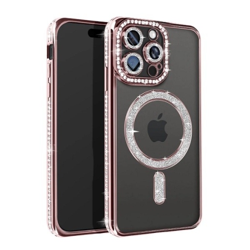 iPhone 16 Pro Max Θήκη Magsafe Glitter - Strass Rose