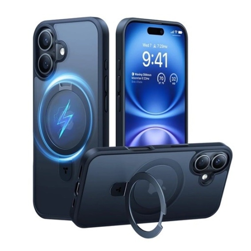 iPhone 16 Θήκη MagSafe Blue - Back Case Ring Stand